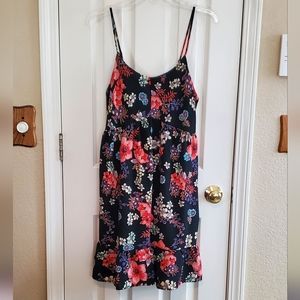 EUC - Peach Love | Black Floral Mini Dress Size L